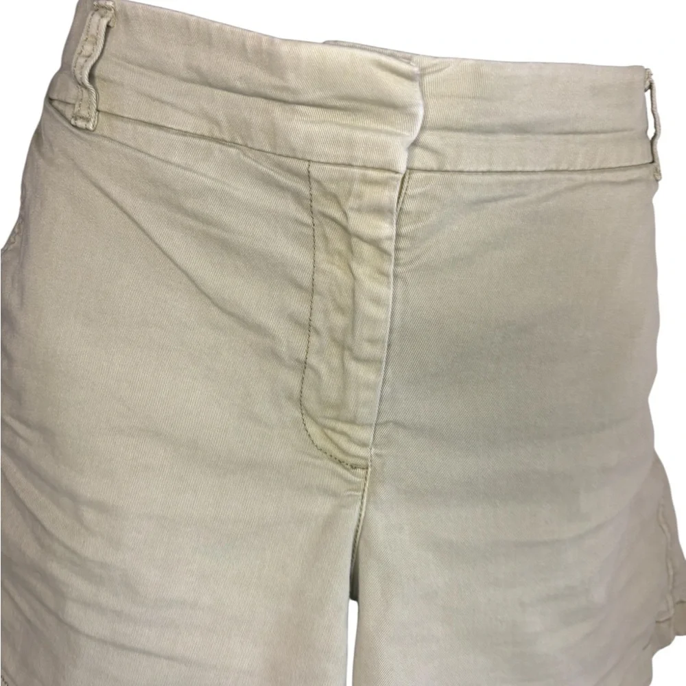 J. Crew Women's chino Cream Shorts cotton size 12 preloved no flaws